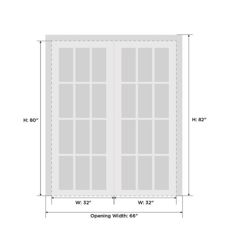 SartoDoors Quadro 4002 | Interior French Doors Double French | Solid Wood w/ Glass | Slab Only | 36x80, Oak