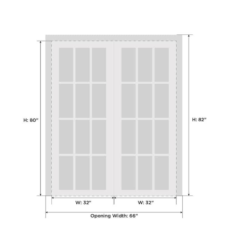 SartoDoors Planum 0770 | Interior French Doors Double French | Solid Wood | Slab Only | 36x80, White