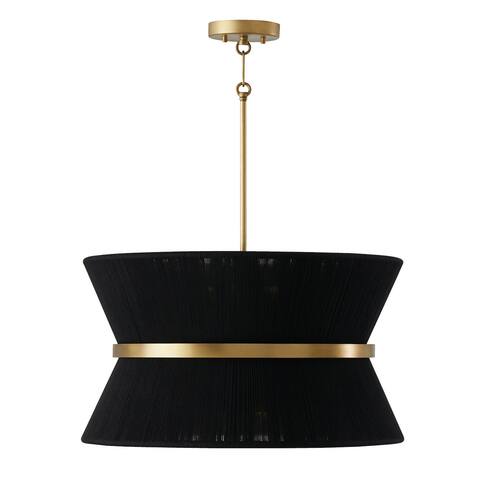Cecilia 24.25" 8-light Patinaed Brass/ Tapered String Pendant