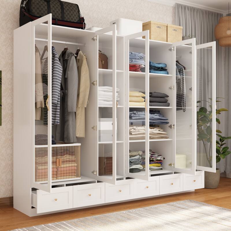Multi-Piece Wardrobe Set Adaptable Closet Modules Combo Armoires