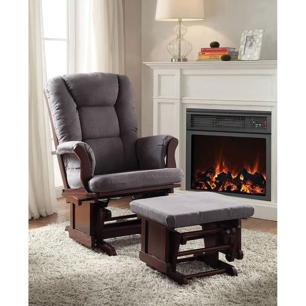 Modern Nursery Glider Chair with Ottoman, Upholstered Comfort Nursing