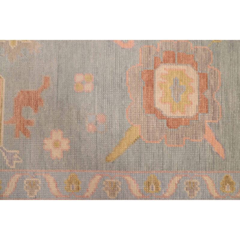 ECARPETGALLERY Hand-knotted Modern Oushak Sage Wool Rug - 8'11 x 11'9