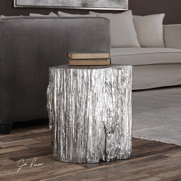 Silver Tree Stump Stool - Bed Bath & Beyond - 26484560