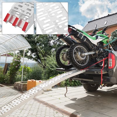 7.5ft Heavy Duty Three-section Aluminum Arched ATV UTV Ramp Silver