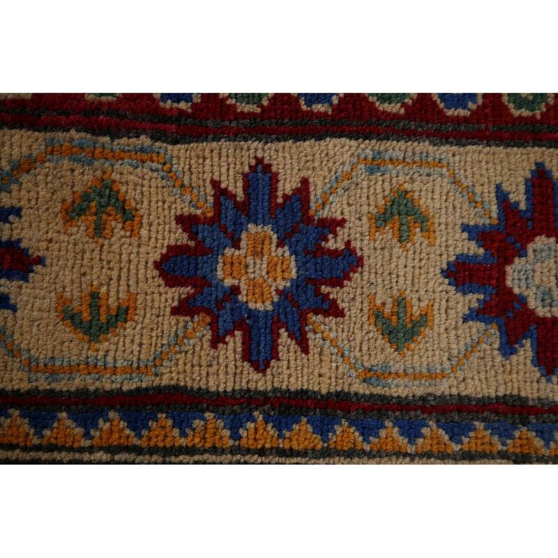 Light Blue Kazak Runner Rug Handmade Wool Carpet - 2'7" x 20'7"