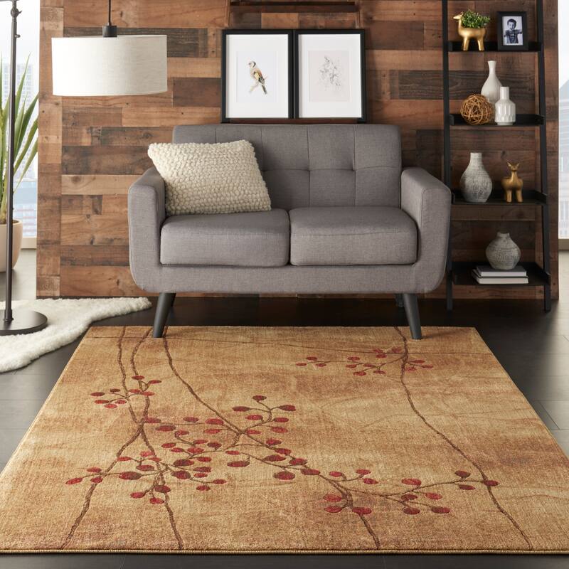 Copper Grove Oxford Floral Area Rug - Latte - 5'3" x 7'5"