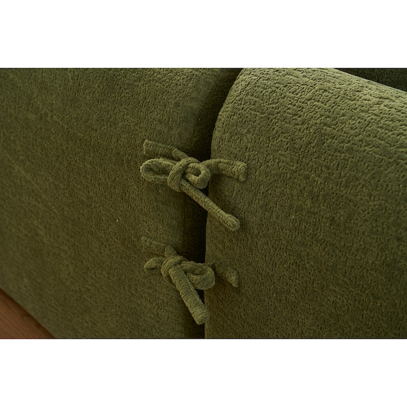Compression Sponge L-Shape Sectional Sofa with Curved Chaise,Brown Modular Chenille Couch,30D High-Density