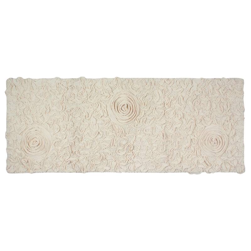 Bell Flower Bathroom Rug, Cotton Soft, Water Absorbent Bath Rug, Non Slip Shower Rug Machine Washable 21"x54" Runner