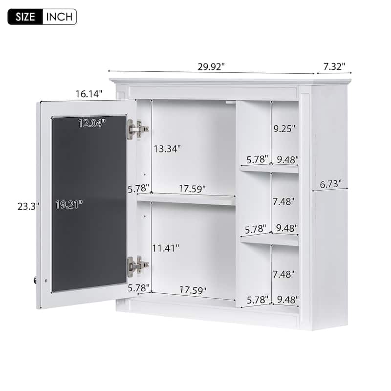 Plywood Freestanding Bathroom Vanity Set in Maple with Mirror Cabinet - 30" x 18"