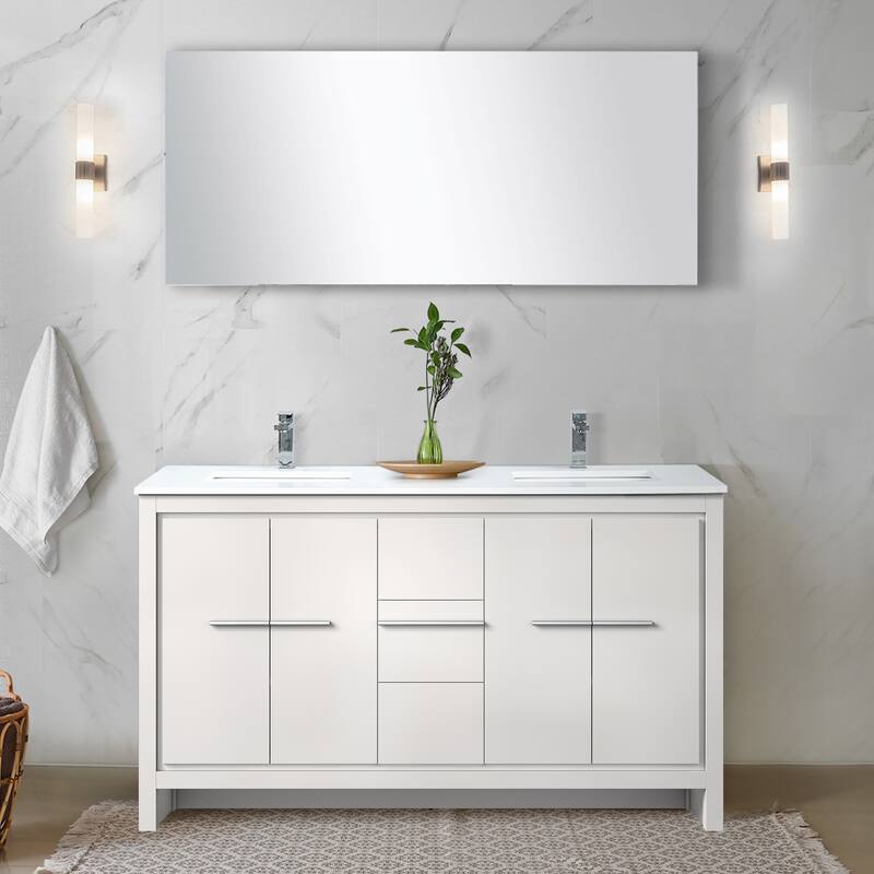 Lafarre Bath Vanity Quartz Top, Sink and Chrome Faucet