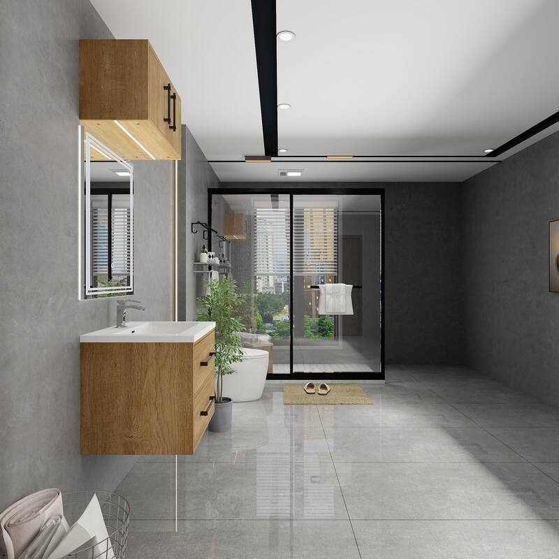 Victoria 24'' Wall-Mounted Vanity Set with Motion Sensor LED light Top Cabinet