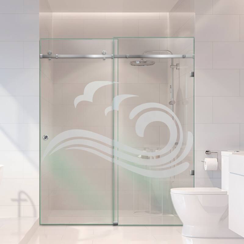 Frameless Sliding Glass Shower Door - 56"x80"-Left - Non-Private