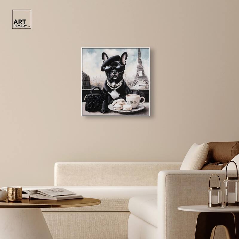 Frenchie in Paris Treats Canvas by Art Remedy