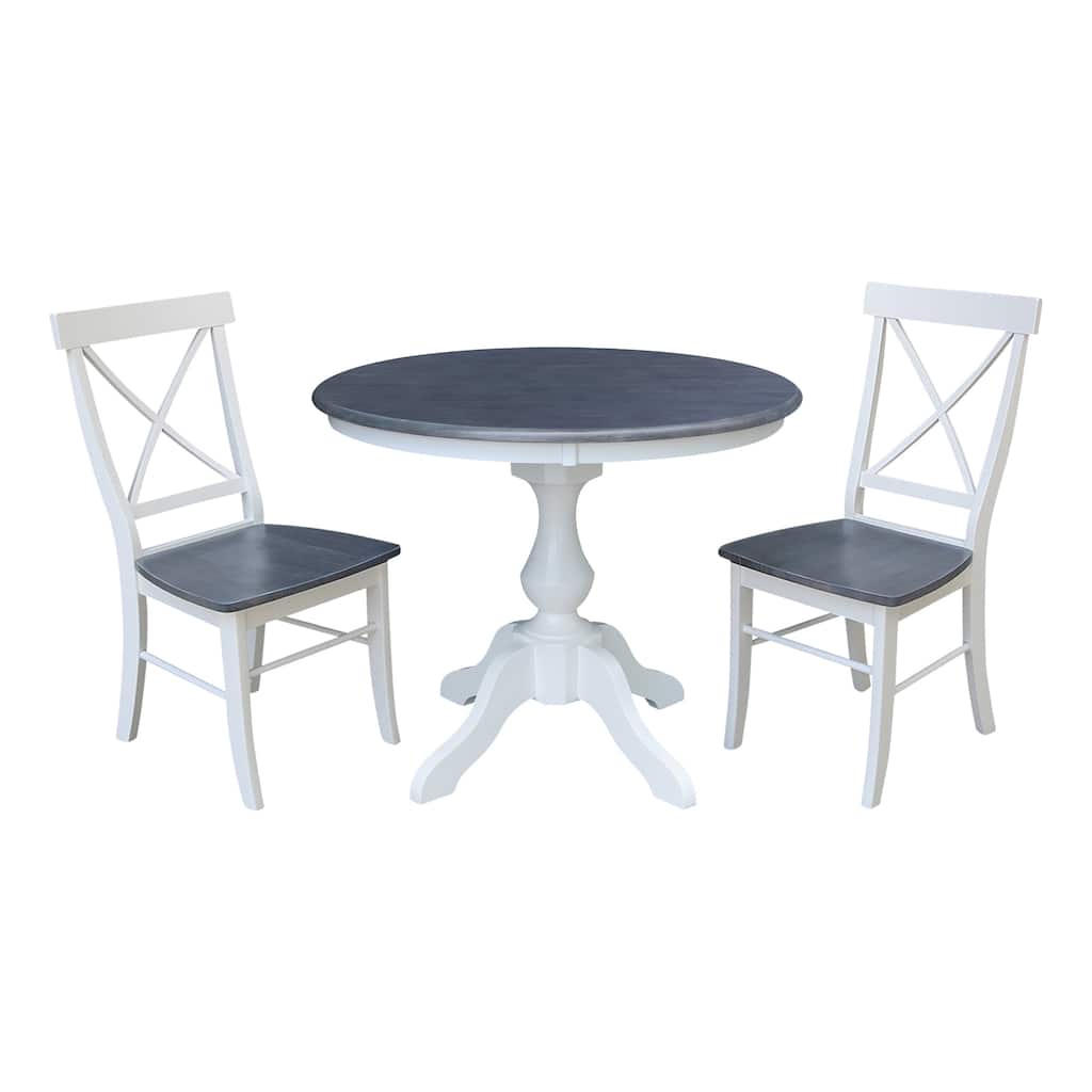 36 in Round Top Pedestal Dining Table with Dining Chairs