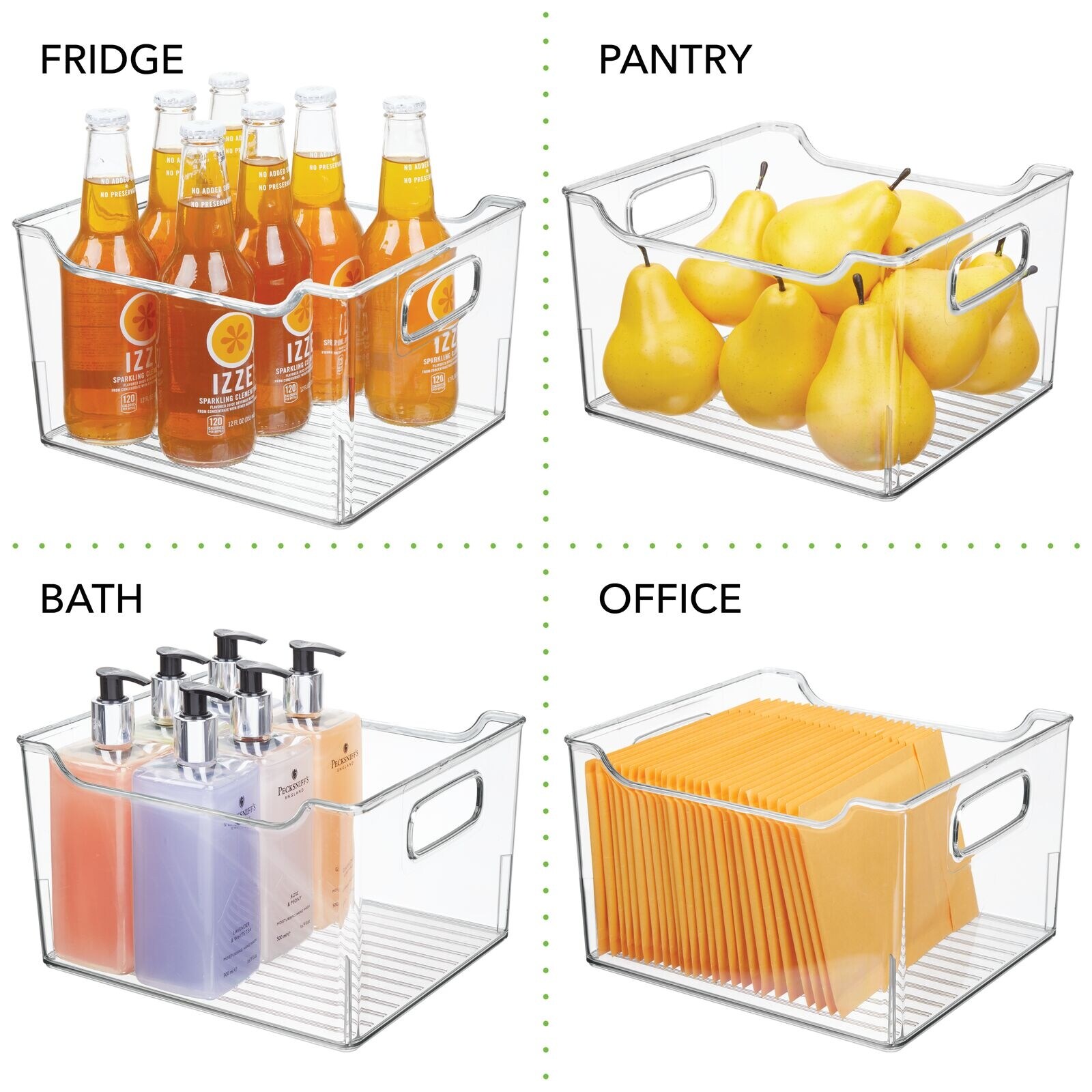 mDesign Plastic Bathroom Vanity Storage Organizer Bin, Handles, 2 Pack -  Clear - 10 X 9 - Bed Bath & Beyond - 33975159