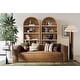 preview thumbnail 3 of 7, Aurora Modern Brown Blended Leather Sofa - 89.8"W x 38.2"D x 27.2"H