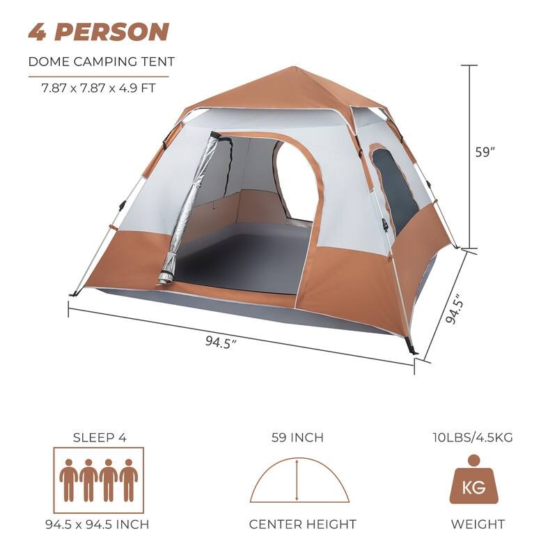 Four-Person Family Tent Camping Tent Quick Opening