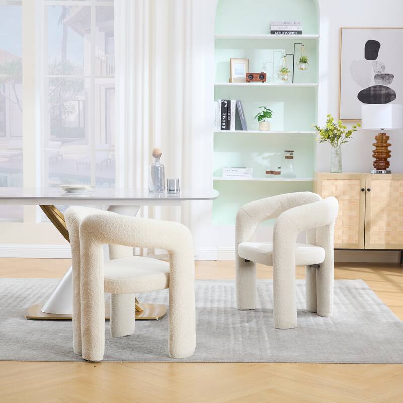 Contemporary Velvet Fabric Upholstered Accent/Dining Chair /Barrel Side Chairs Kitchen Armchair for Living Room set of 2