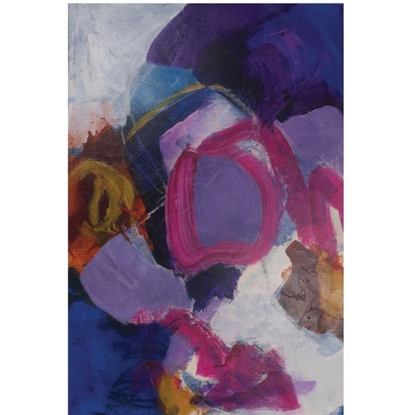 36" Purple Printed Abstract Design Rectangular Wall Art Painting - N/A