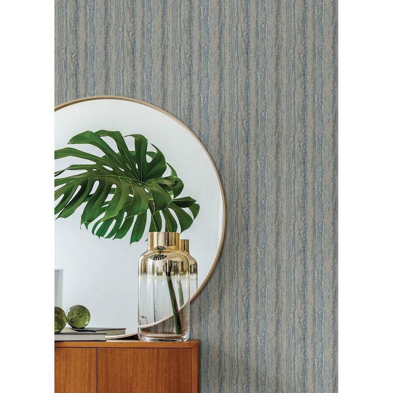 A-Street Prints Hilton Blue Marbled Paper Wallpaper