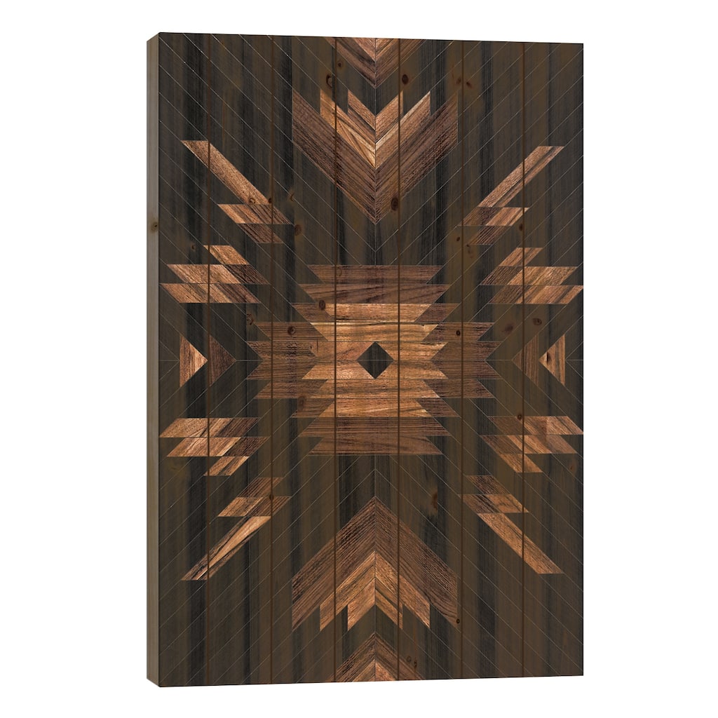 Urban Tribal Pattern No.7 - Aztec - Wood Print On Wood by Zoltan Ratko - Multi-Color