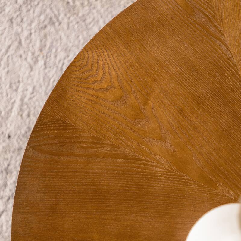 Retro Round Coffee Table with Storage