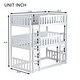 preview thumbnail 4 of 11, White Twin Size Triple Bunk Bed for Kids Bedroom, Rubber Wood Detachable Bunk Floor Bed Frame with Ladders & Guardrails