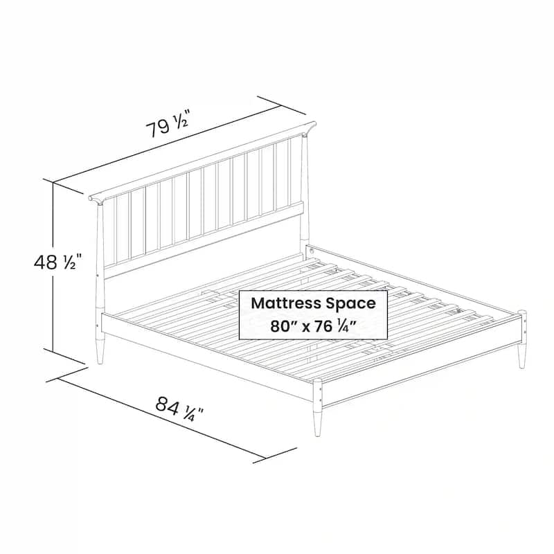 Grain Wood Furniture Mid Century Spindle Bed