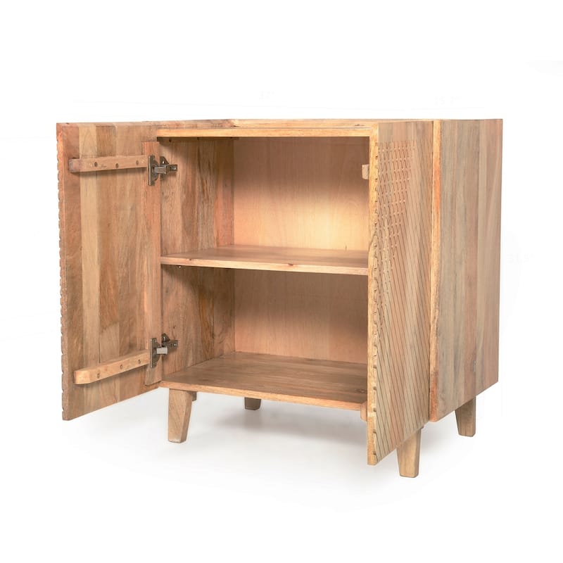 Charming Rustic Mango Wood Cabinet with Versatile Storage