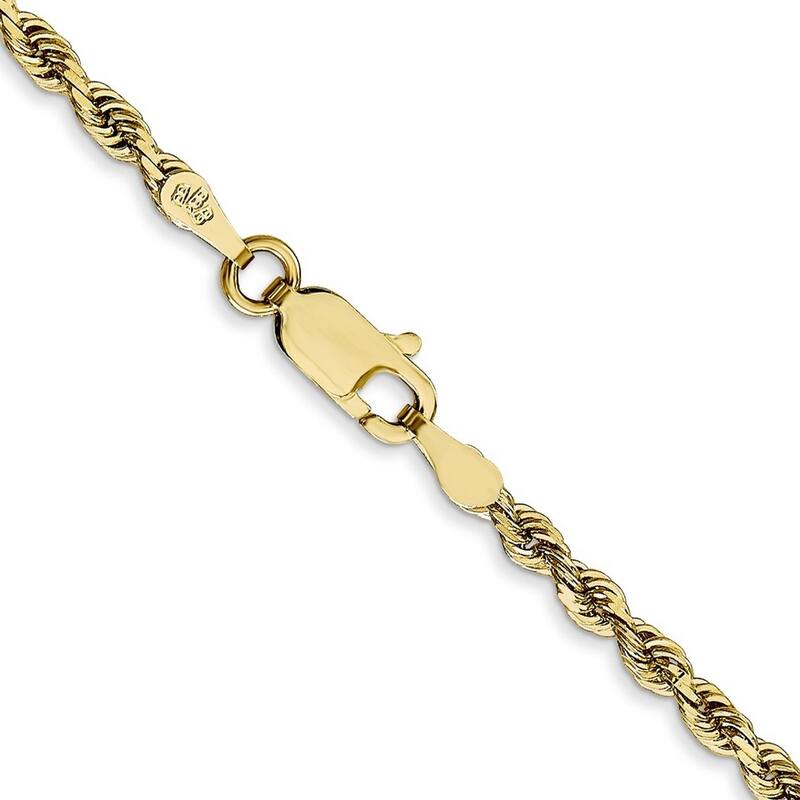 Curata 10k Yellow Gold 2.75mm Diamond Cut Quadruple Rope Chain BraceletOptions: 7" 8"