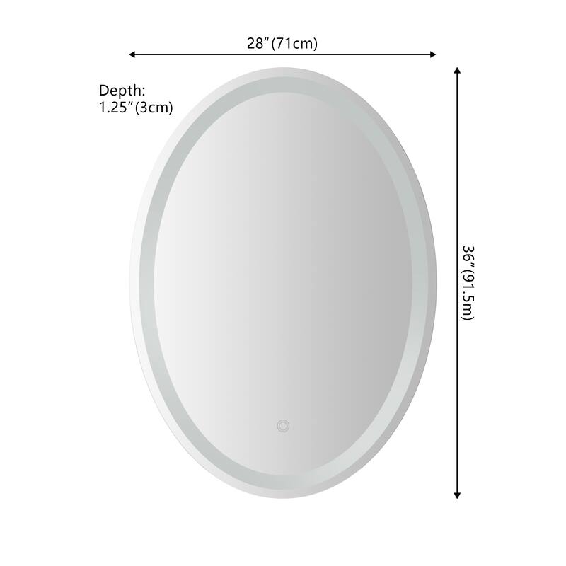Remy 27" Frameless Anti-Fog Front/Back-lit Tri-color LED Bathroom Vanity Mirror with Smart Touch Control - by JONATHAN Y