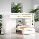 preview thumbnail 1 of 14, Full Over Twin Bunk Bed with Wardrobe and Drawers, Space-saving, White White