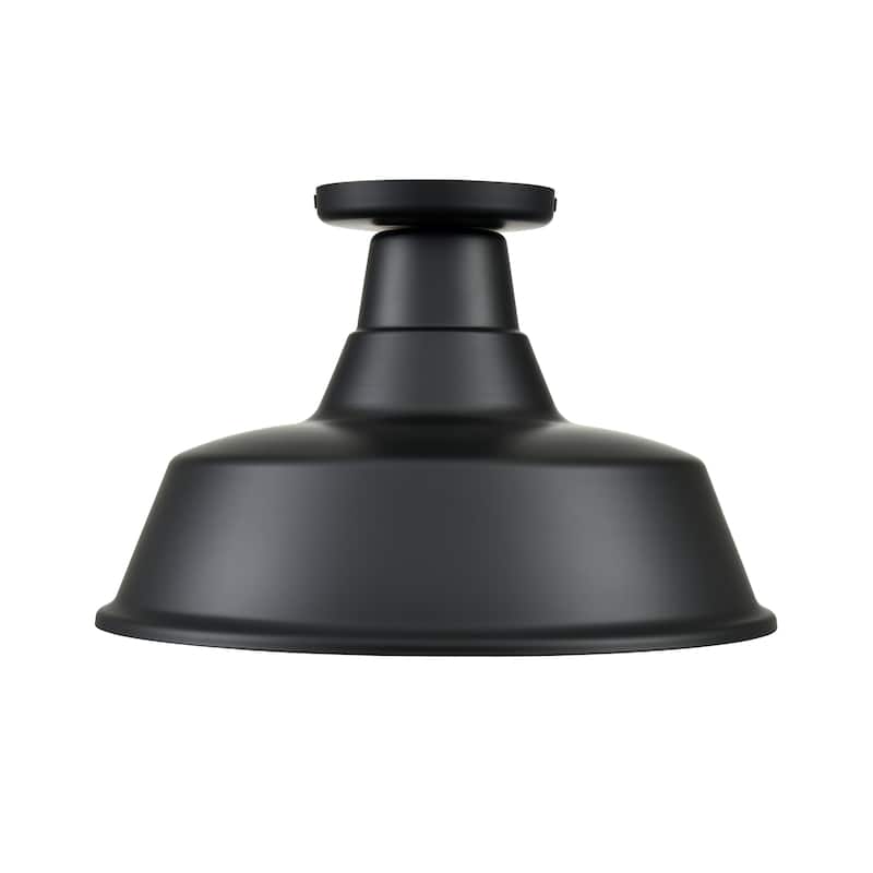 R Series 1-Light Classic Warehouse Shade Satin Black - Satin Black - Satin Black
