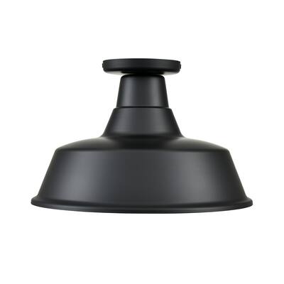 R Series 1-Light Classic Warehouse Shade Satin Black - Satin Black