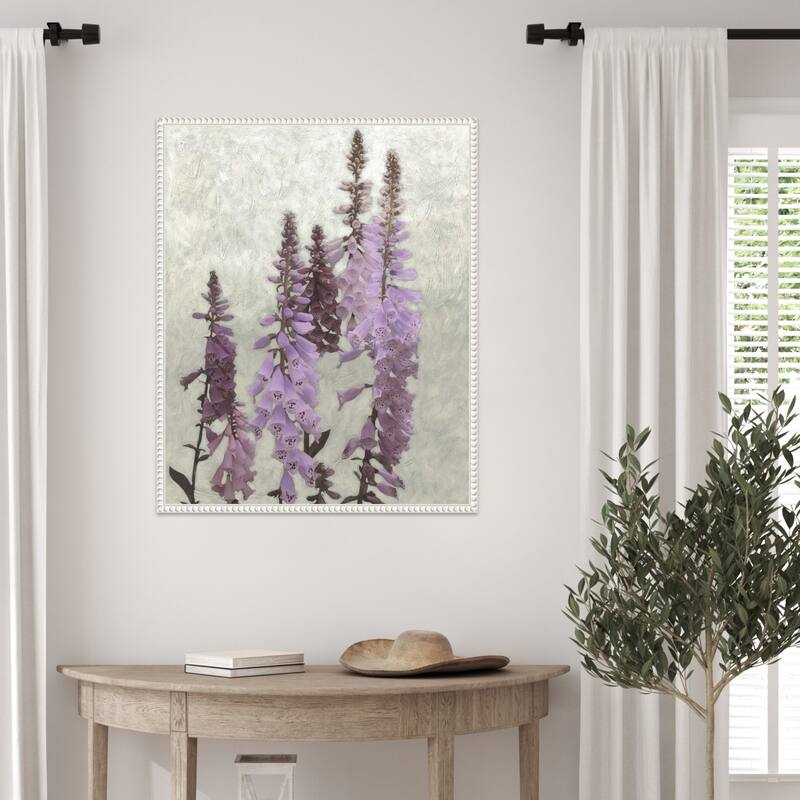 Cloudy Foxgloves No. 1 by Chariklia Zarris Framed Canvas Wall Art Print