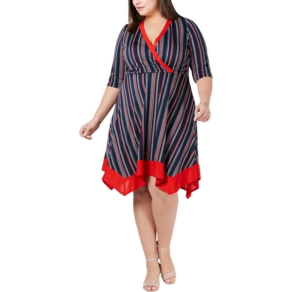 womens navy wrap dress