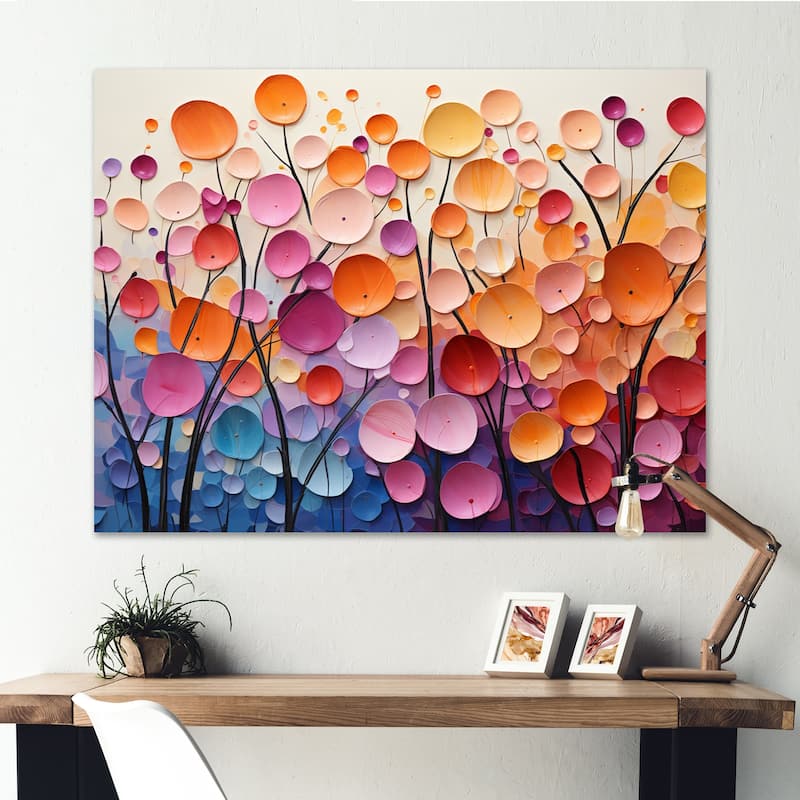 Designart "Colorful Mid Century Bold Breeziness II" Mid-century Canvas Art Print