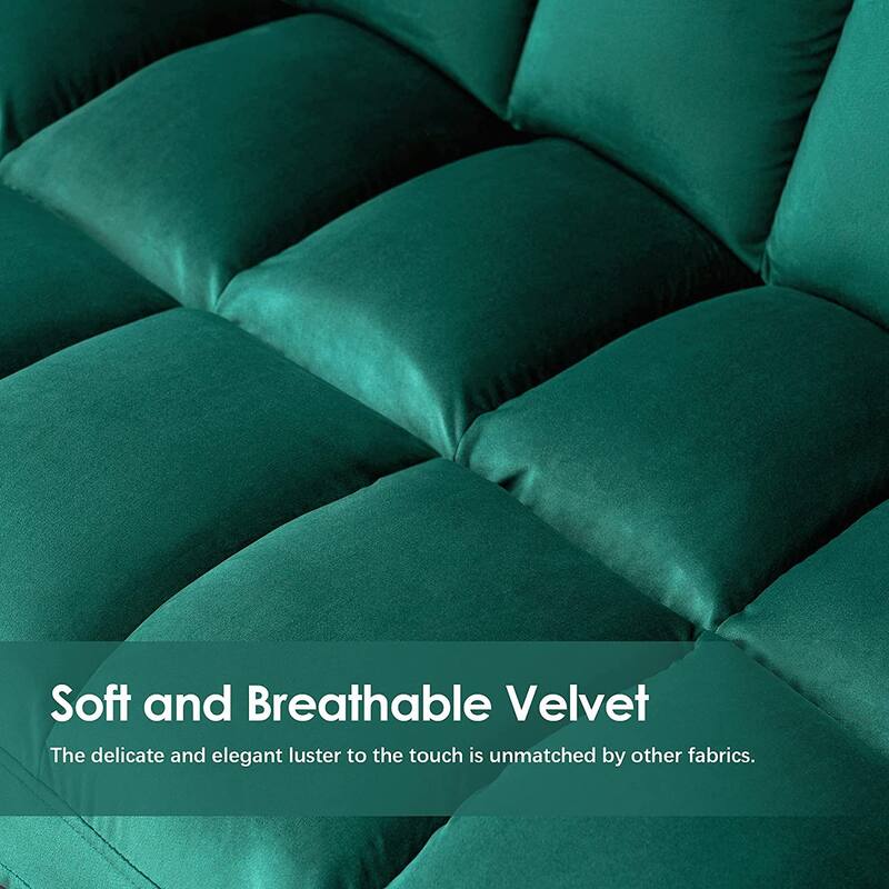 Mcombo Loveseat Sofa Couch, Mid-Century Velvet Armless Settee, 2-Seater Upholstered Bench for Living Room Bedroom 4018