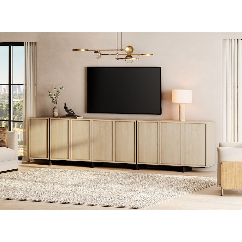 WAMPAT TV Stand for 32-75 Inch TVs, Modern TV Console, Entertainment Center with T-Shaped Legs for Living Room