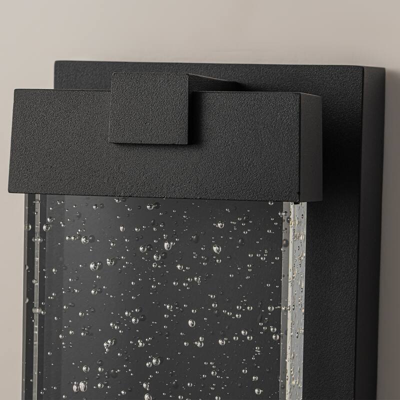 1-Light Crystal Outdoor Integrated LED Bulbble Glass Wall Sconce