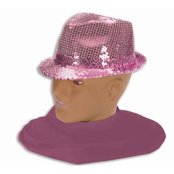 Adult Sequin Fedora Costume Hat - Pink