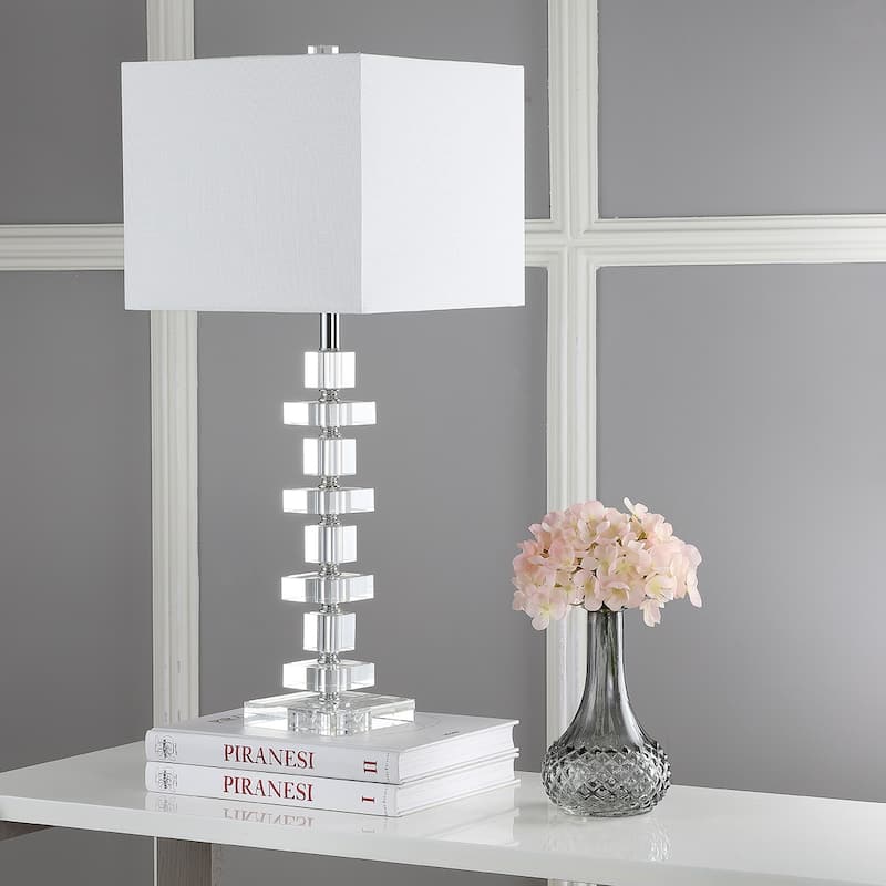 SAFAVIEH Lighting 28 inch Crystal Deco Crystal Table Lamp (Set of 2)