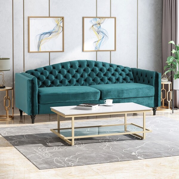 Antoine Button tufted Velvet Sofa by Christopher Knight Home Bed Bath Beyond 29001729