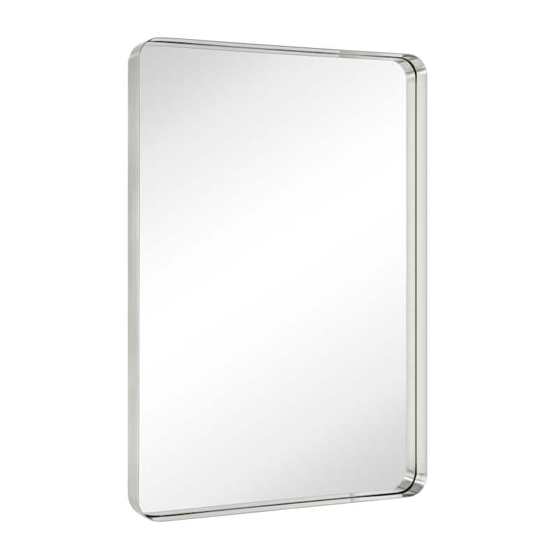 TEHOME Arthers Stainless Steel Metal Bathroom Vanity Wall Mirror - 40" x 30" - Brushed Nickel