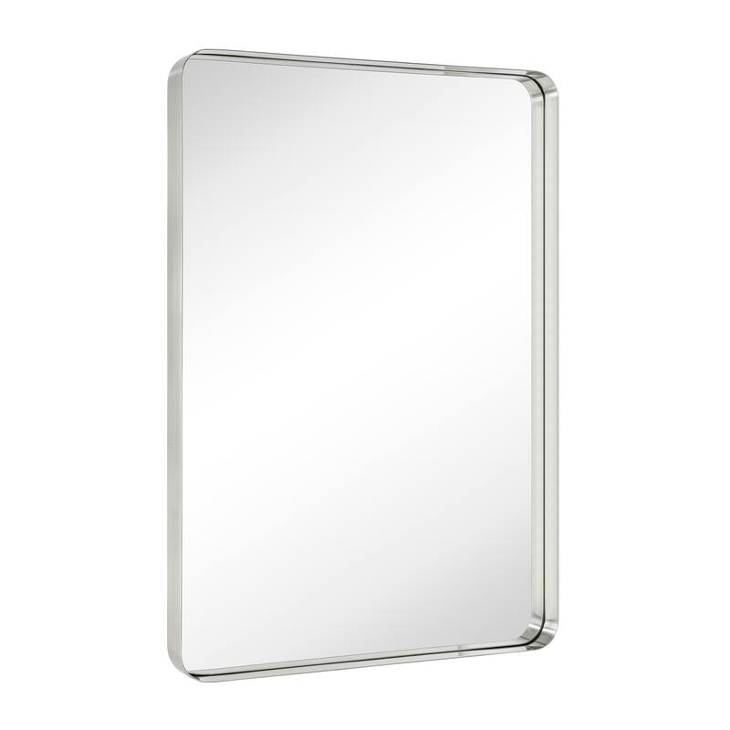 Arthers Stainless Steel Metal Bathroom Vanity Wall Mirror - 40" x 30" - Brushed Nickel
