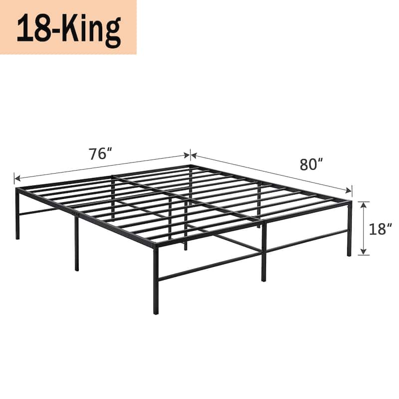 VECELO 14/16/18 inch Metal Platform Bed Frames Steel Slat,Mattress Foundation with Steel Slat Support/No Box Spring Needed