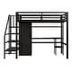 preview thumbnail 7 of 22, Twin Size Loft Bed with Wardrobe and Storage Staircase, Metal Loft Bedframe with Bulit-in Desk and Storage Shelf