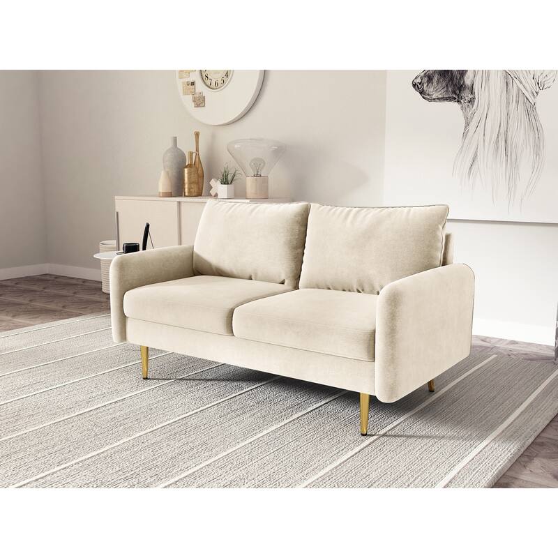 58'' Velvet Square Arm Loveseat