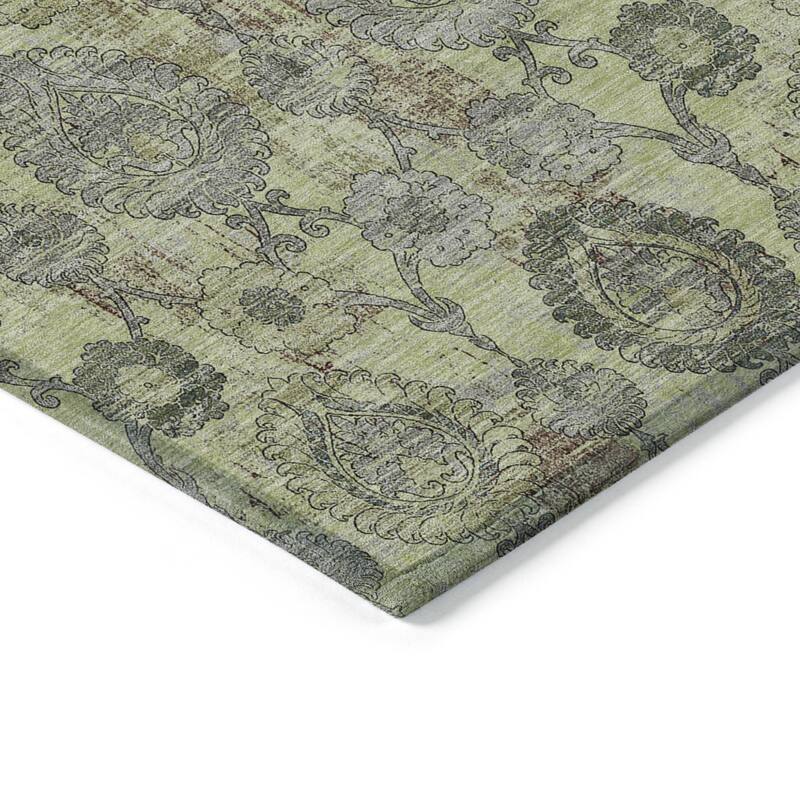 HomeRoots Damask Transitional Rectangle Outdoor Rug