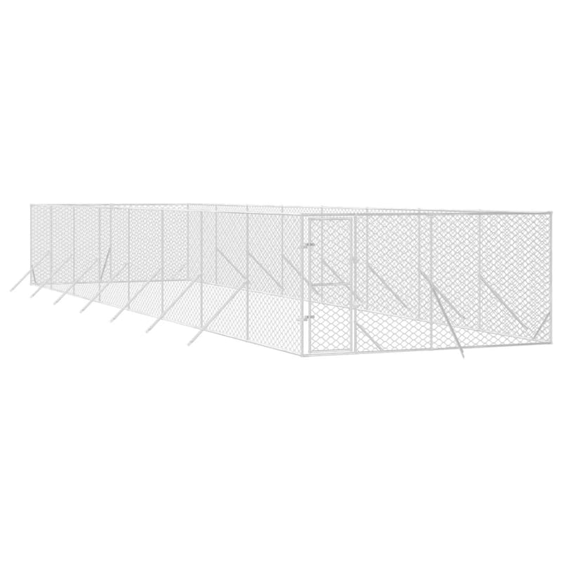 vidaXL Outdoor Dog Kennel Silver Multi-Size Galvanized Steel